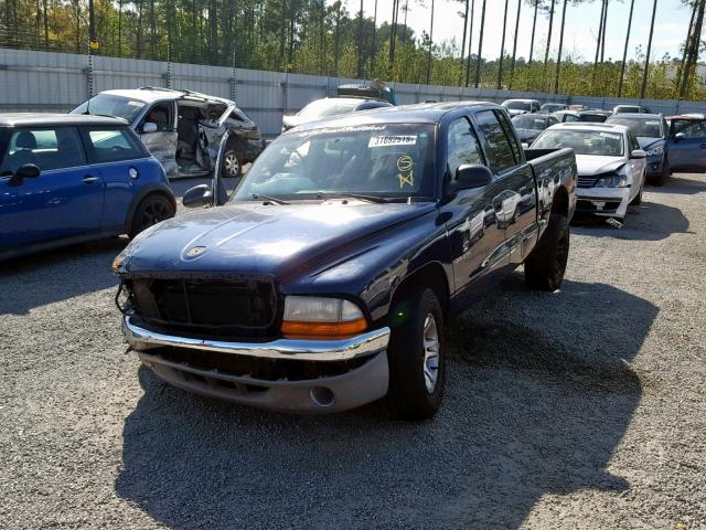 1B7GL2AN31S114043 - 2001 DODGE DAKOTA QUA BLUE photo 2