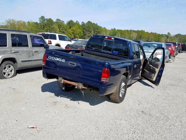 1B7GL2AN31S114043 - 2001 DODGE DAKOTA QUA BLUE photo 4