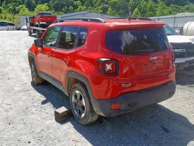 ZACCJBAT6GPE36984 - 2016 JEEP RENEGADE S წითელი ფოტო 3