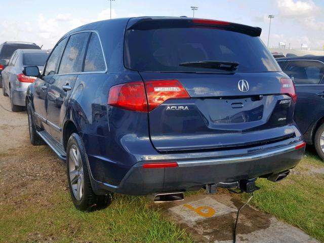 2HNYD2H27CH506413 - 2012 ACURA MDX BLUE photo 3