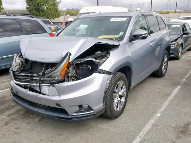 5TDKKRFH5ES021791 - 2014 TOYOTA HIGHLANDER SILVER photo 2