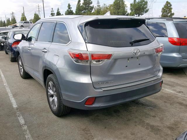 5TDKKRFH5ES021791 - 2014 TOYOTA HIGHLANDER SILVER photo 3