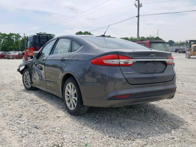 3FA6P0H79HR164260 - 2017 FORD FUSION SE GRAY photo 3