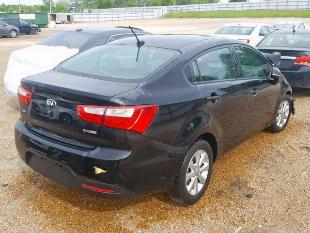 KNADN4A32E6354106 - 2014 KIA RIO EX BLACK photo 4