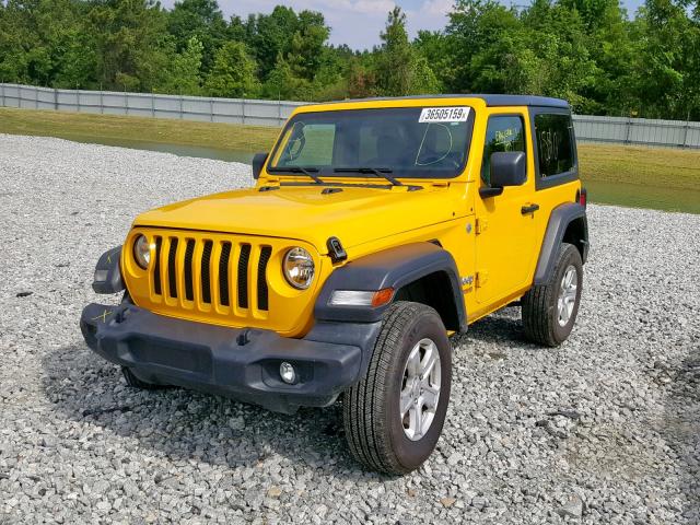 1C4GJXAG4KW518824 - 2019 JEEP WRANGLER S 黄色 照片 2