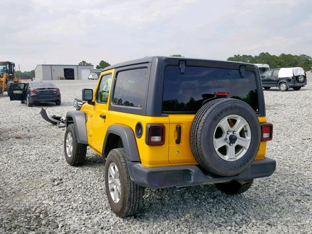 1C4GJXAG4KW518824 - 2019 JEEP WRANGLER S 黄色 照片 3