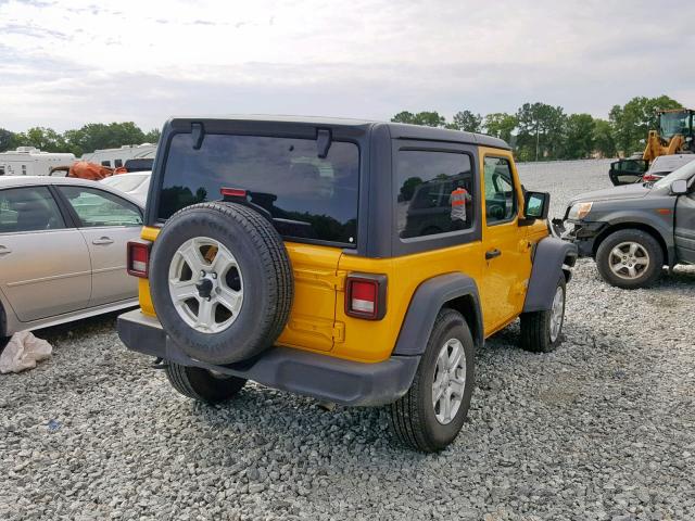 1C4GJXAG4KW518824 - 2019 JEEP WRANGLER S 黄色 照片 4