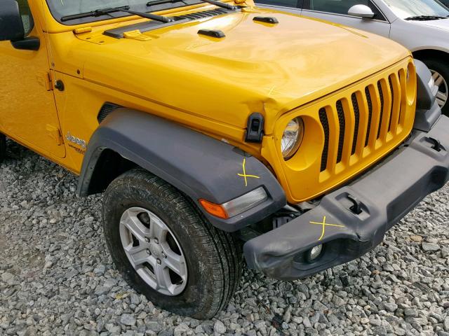 1C4GJXAG4KW518824 - 2019 JEEP WRANGLER S 黄色 照片 9