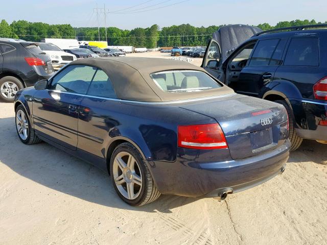 WAUDF48H88K003842 - 2008 AUDI A4 2.0T CA BLUE photo 3