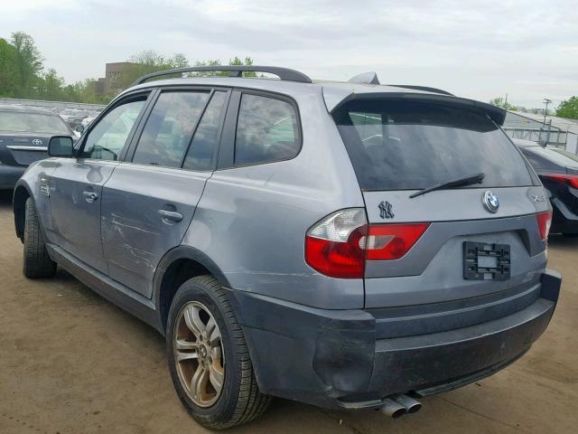 WBXPA93424WC33059 - 2004 BMW X3 3.0I GRAY photo 3