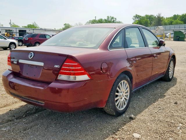 1MEFM43196G601433 - 2006 MERCURY MONTEGO PR ბურგუნდია ფოტო 4