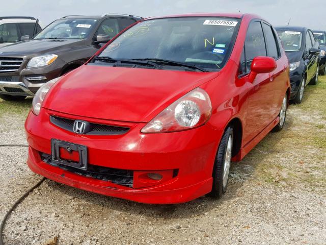 JHMGD38647S048613 - 2007 HONDA FIT S RED photo 2