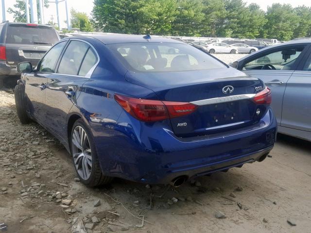 JN1EV7AR2JM443549 - 2018 INFINITI Q50 LUXE BLUE photo 3