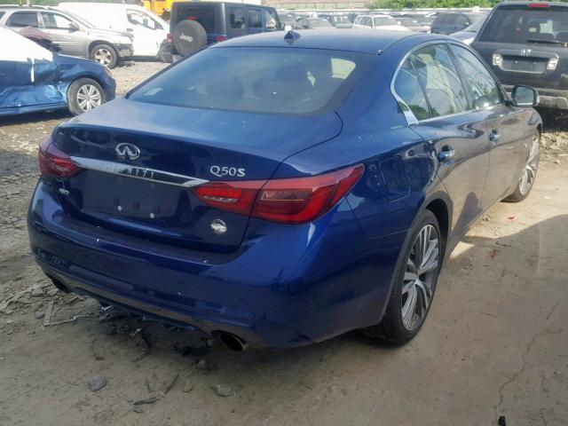 JN1EV7AR2JM443549 - 2018 INFINITI Q50 LUXE BLUE photo 4