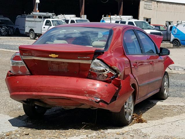 KL1TD5DE8BB131356 - 2011 CHEVROLET AVEO LS RED photo 4