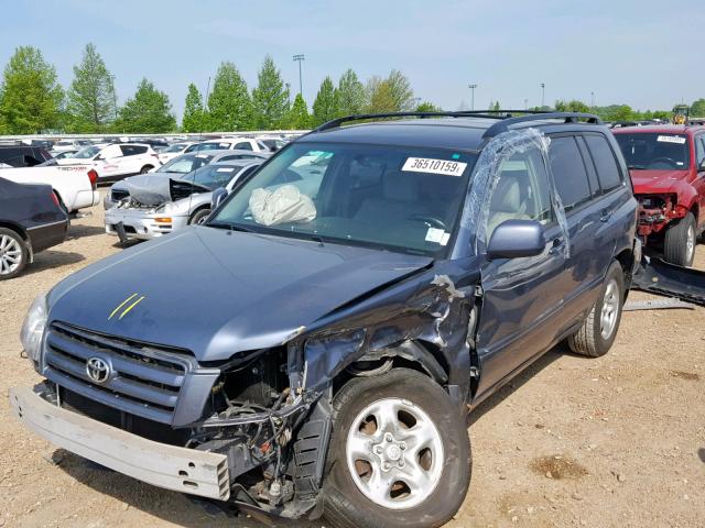 JTEGD21A150108488 - 2005 TOYOTA HIGHLANDER BLUE photo 2