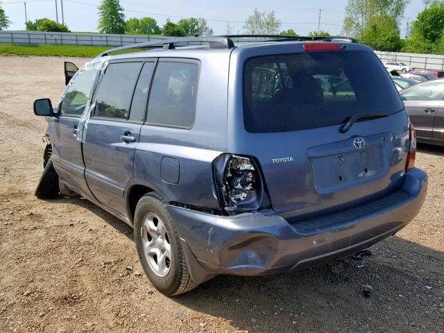 JTEGD21A150108488 - 2005 TOYOTA HIGHLANDER BLUE photo 3