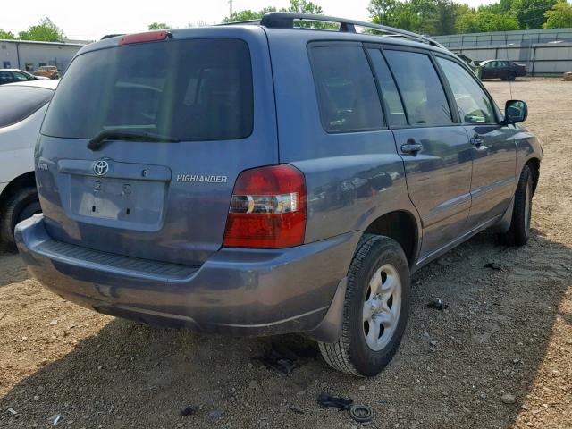 JTEGD21A150108488 - 2005 TOYOTA HIGHLANDER BLUE photo 4