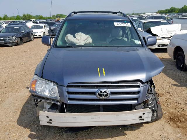 JTEGD21A150108488 - 2005 TOYOTA HIGHLANDER BLUE photo 7