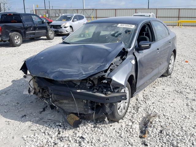 3VW2K7AJ3BM094259 - 2011 VOLKSWAGEN JETTA BASE GRAY photo 2