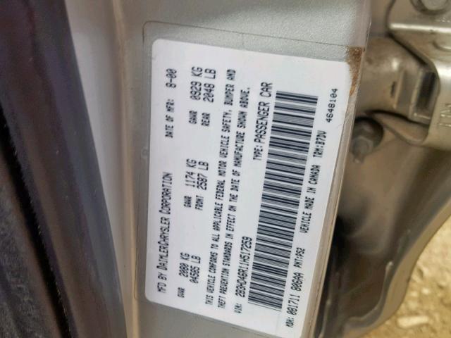 2B3HD46R11H517259 - 2001 DODGE INTREPID S 银色 照片 10