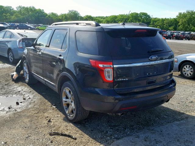 1FM5K8F80DGA89346 - 2013 FORD EXPLORER L BLACK photo 3