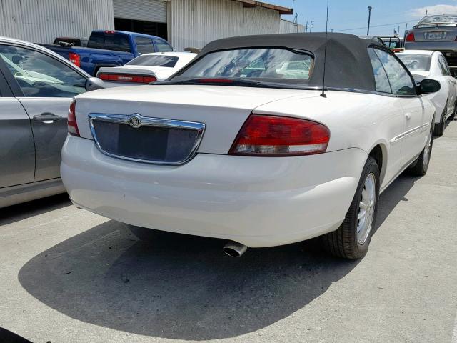 1C3EL55U71N653200 - 2001 CHRYSLER SEBRING LX WHITE photo 4