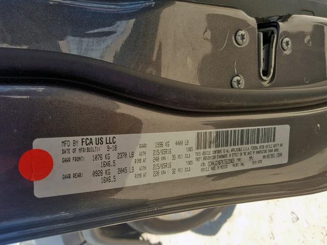 3C4NJCAB7KT623965 - 2019 JEEP COMPASS SP 灰色 照片 10