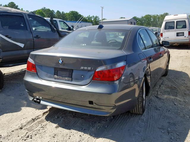 WBANE53527CY04382 - 2007 BMW 525 I GRAY photo 4