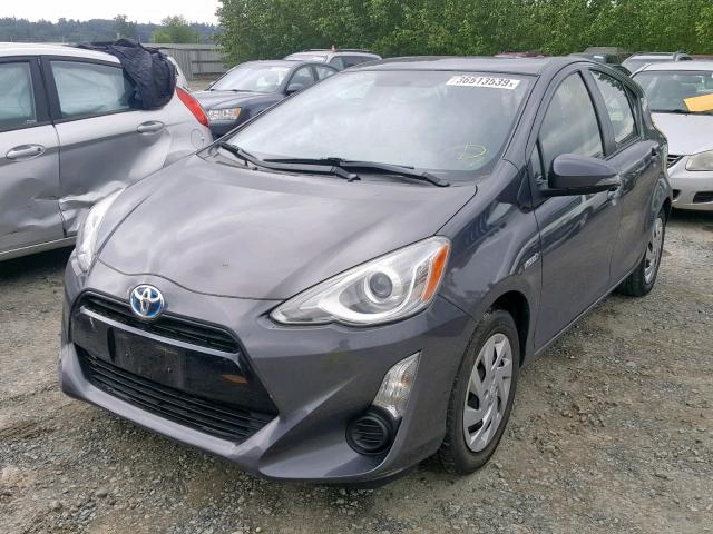 JTDKDTB36F1095057 - 2015 TOYOTA PRIUS C GRAY photo 2