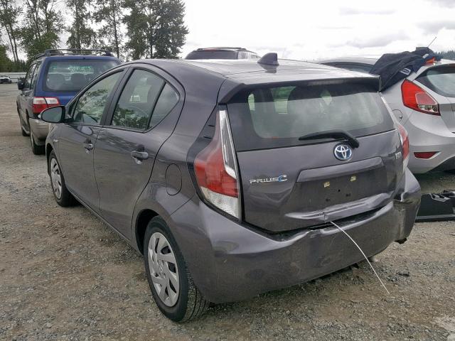 JTDKDTB36F1095057 - 2015 TOYOTA PRIUS C GRAY photo 3