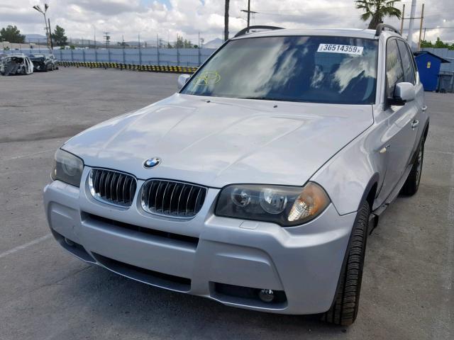 WBXPA93436WG76436 - 2006 BMW X3 3.0I SILVER photo 2