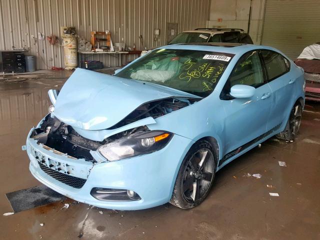 1C3CDFBAXDD219707 - 2013 DODGE DART SXT BLUE photo 2