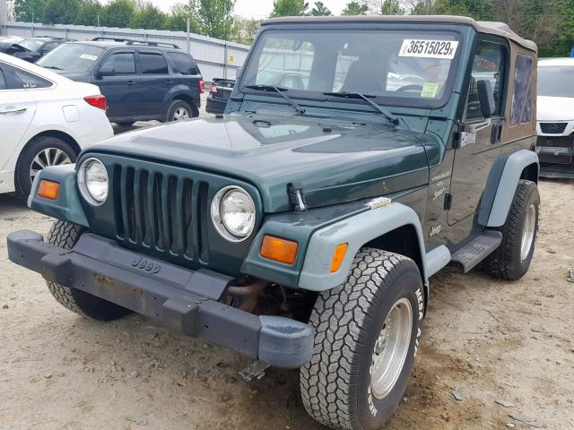 1J4FY19S3XP433210 - 1999 JEEP WRANGLER / GREEN photo 2