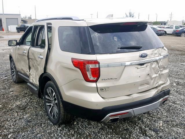 1FM5K8HTXHGC45268 - 2017 FORD EXPLORER P GOLD photo 3