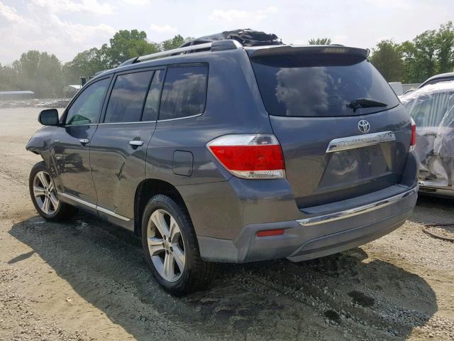 5TDYK3EH4BS045603 - 2011 TOYOTA HIGHLANDER GRAY photo 3