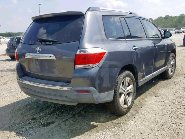 5TDYK3EH4BS045603 - 2011 TOYOTA HIGHLANDER GRAY photo 4