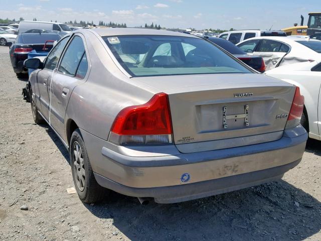 YV1RS61R322165236 - 2002 VOLVO S60 TAN photo 3