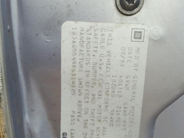 1G3AG5549R6314085 - 1994 OLDSMOBILE CUTLASS CI 蓝色 照片 10