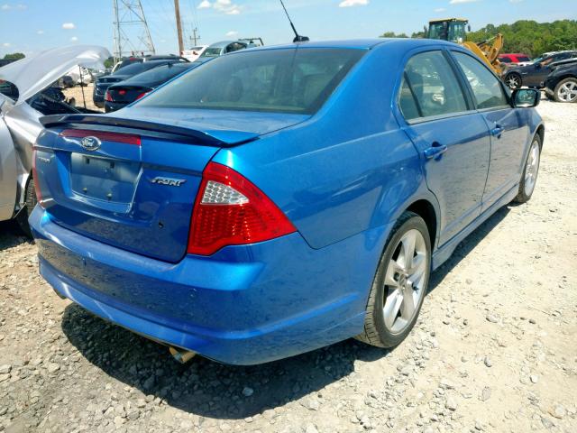 3FAHP0KC3BR138517 - 2011 FORD FUSION SPO BLUE photo 4