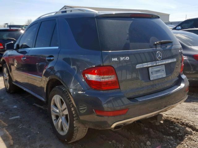 4JGBB8GB7BA734491 - 2011 MERCEDES-BENZ ML 350 4MA BLACK photo 3