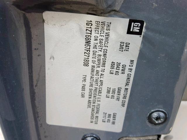 1G1ZT68N67F271808 - 2007 CHEVROLET MALIBU MAX GRAY photo 10