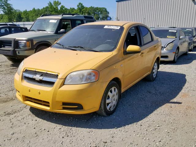 KL1TD56678B019601 - 2008 CHEVROLET AVEO BASE ყვითელი ფოტო 2