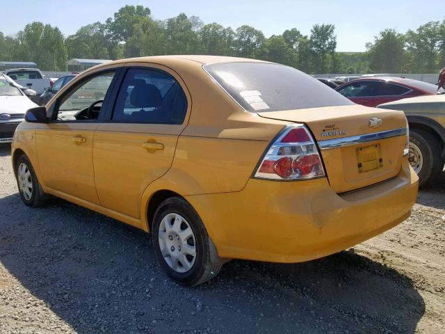 KL1TD56678B019601 - 2008 CHEVROLET AVEO BASE ყვითელი ფოტო 3
