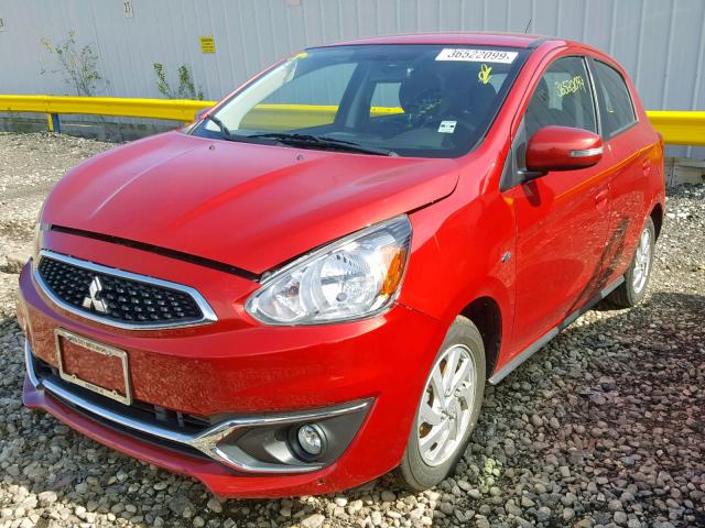 ML32A4HJXJH004881 - 2018 MITSUBISHI MIRAGE SE RED photo 2