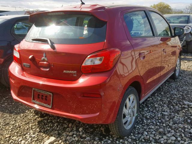 ML32A4HJXJH004881 - 2018 MITSUBISHI MIRAGE SE RED photo 4