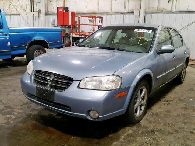 JN1CA31D1YT548924 - 2000 NISSAN MAXIMA GLE BLUE photo 2