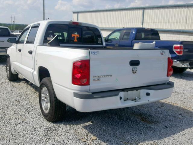 1D7HE48K17S267072 - 2007 DODGE DAKOTA QUA WHITE photo 3