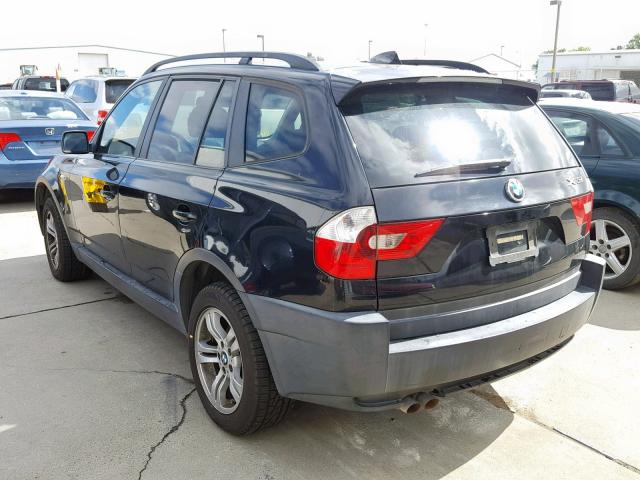 WBXPA93435WD17599 - 2005 BMW X3 3.0I BLACK photo 3