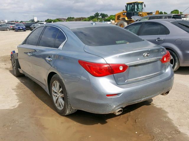 JN1BV7AR7EM682846 - 2014 INFINITI Q50 BASE GRAY photo 3